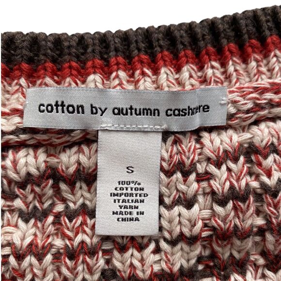 Cotton by Autumn Cashmere Womens Cardigan Button Down Sweater Brown Red Size S - Picture 7 of 7